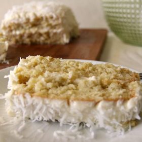 coconut cake with frosting