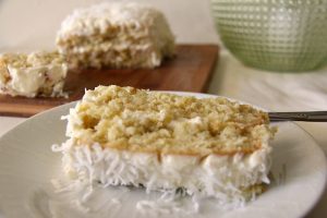 coconut cake with frosting
