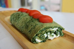 spinach roulade with goats cheese