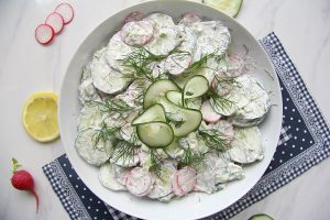 cucumber radish salad with dill