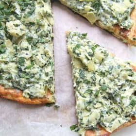 low carb spinach artichoke pizza