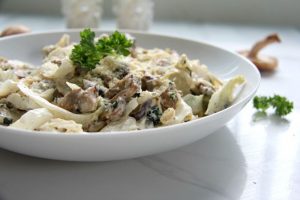 creamy cabbage and mushrooms