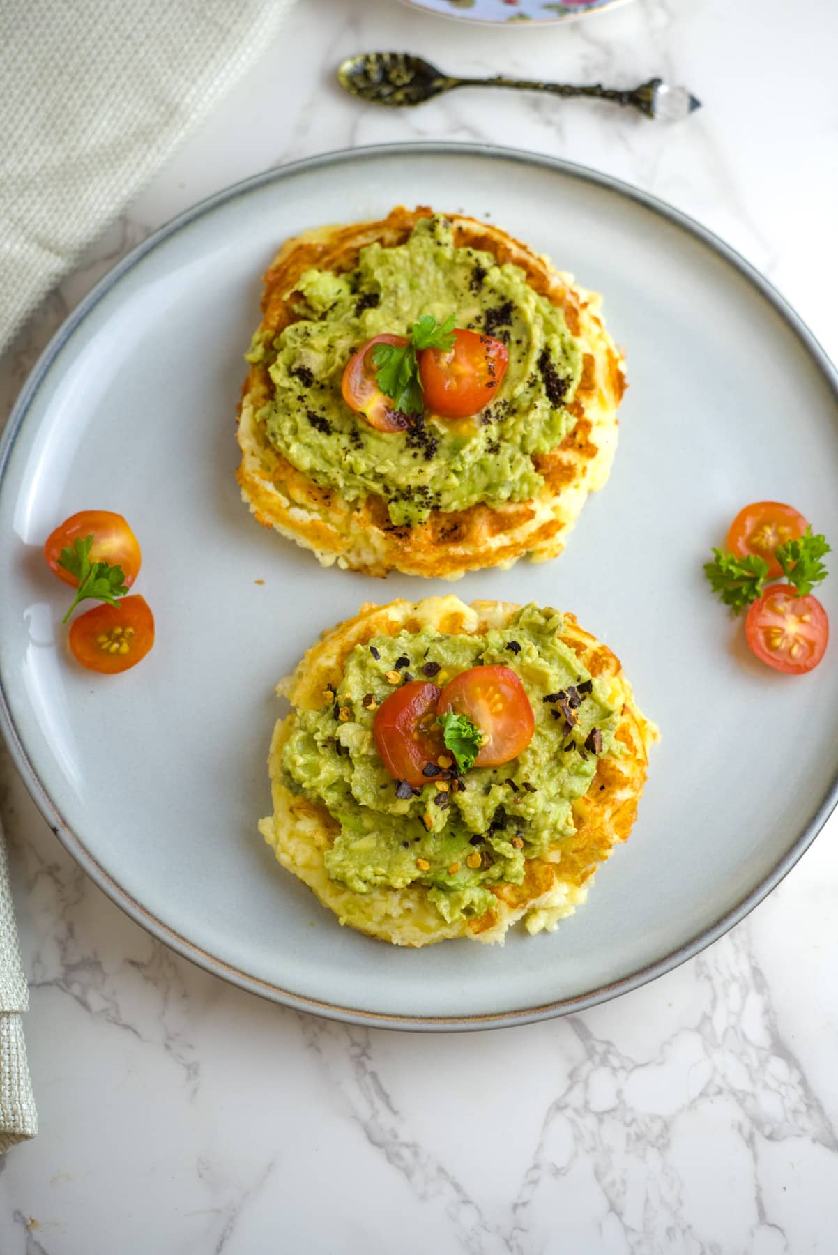 avocado on chaffle toast