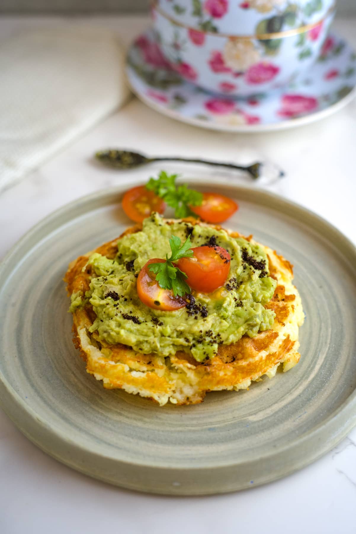 avocado on chaffle toast