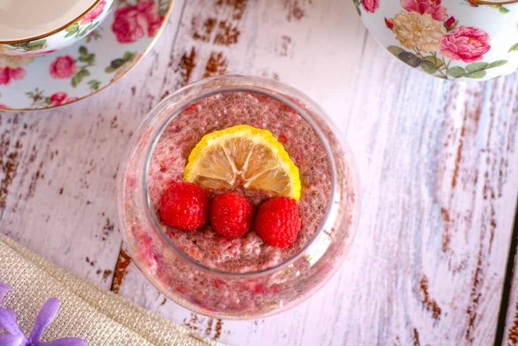 lemon raspberry chia pudding