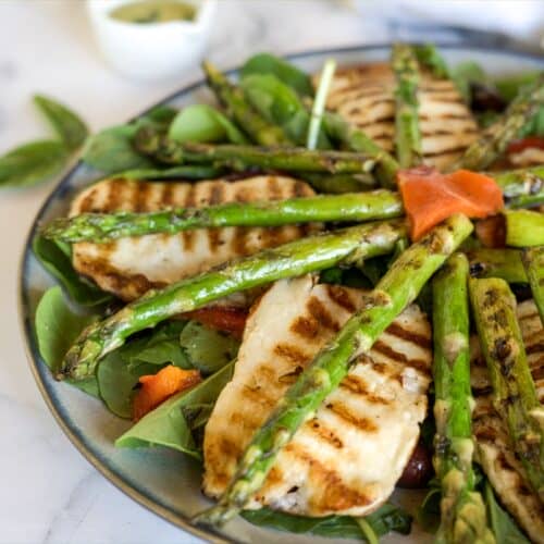 halloumi asparagus salad