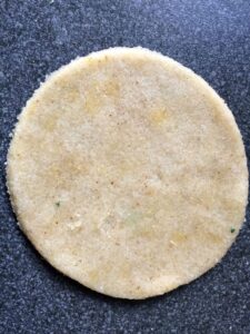 low carb dough cut in a circle