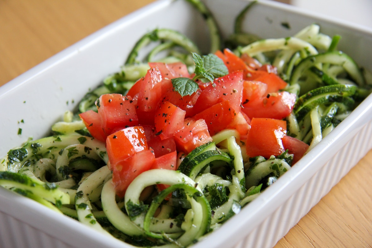 Zucchini Mint Salad - Keto & Low Carb Vegetarian Recipes
