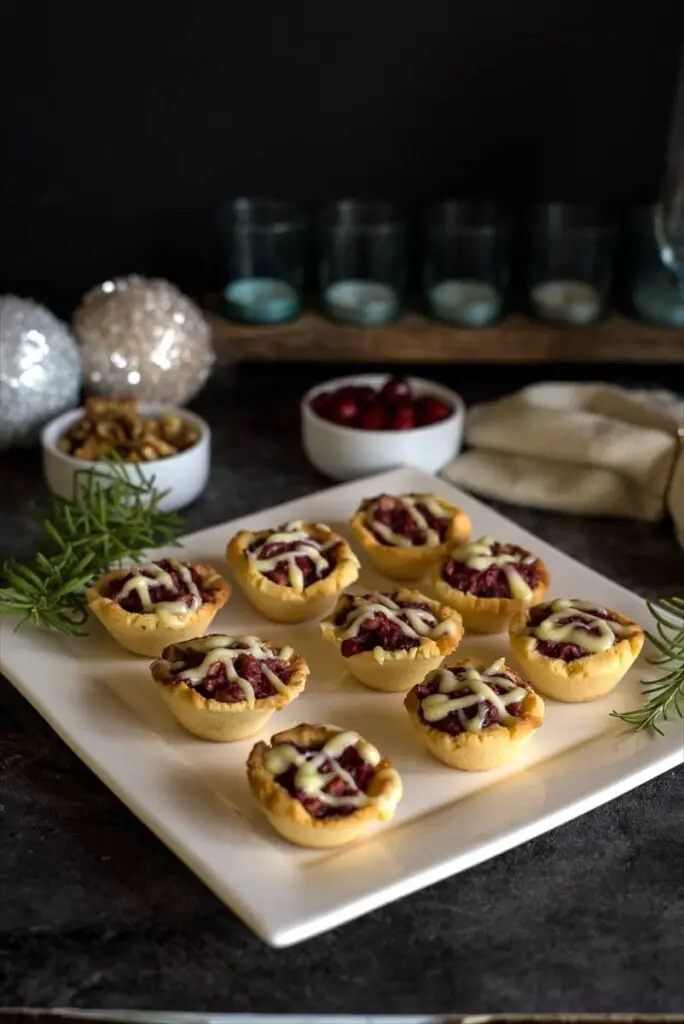 cranberry walnuts tarts in a coconut flour pastry.