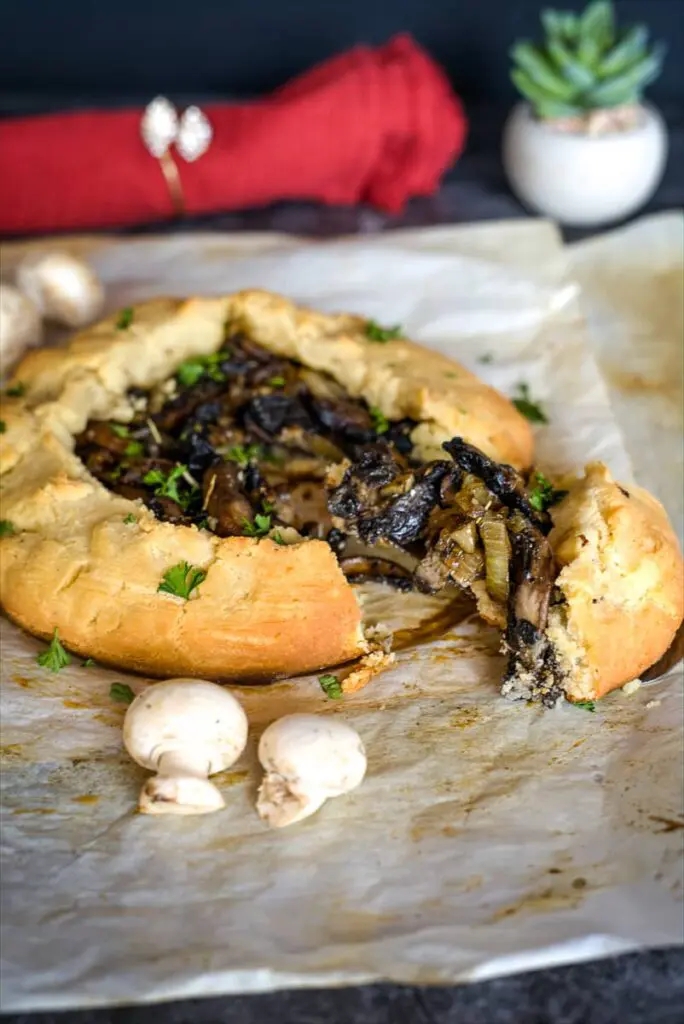 mushroom galette in gluten free pastry