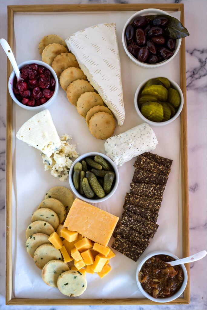 cheese with savoury snacks