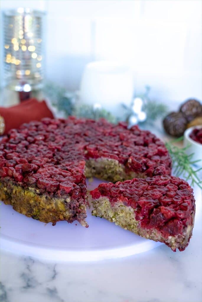 brazil nut roast with cranberry topping