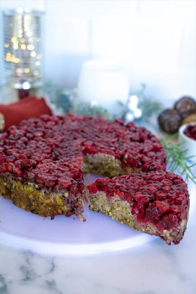 brazil nut roast with cranberry topping