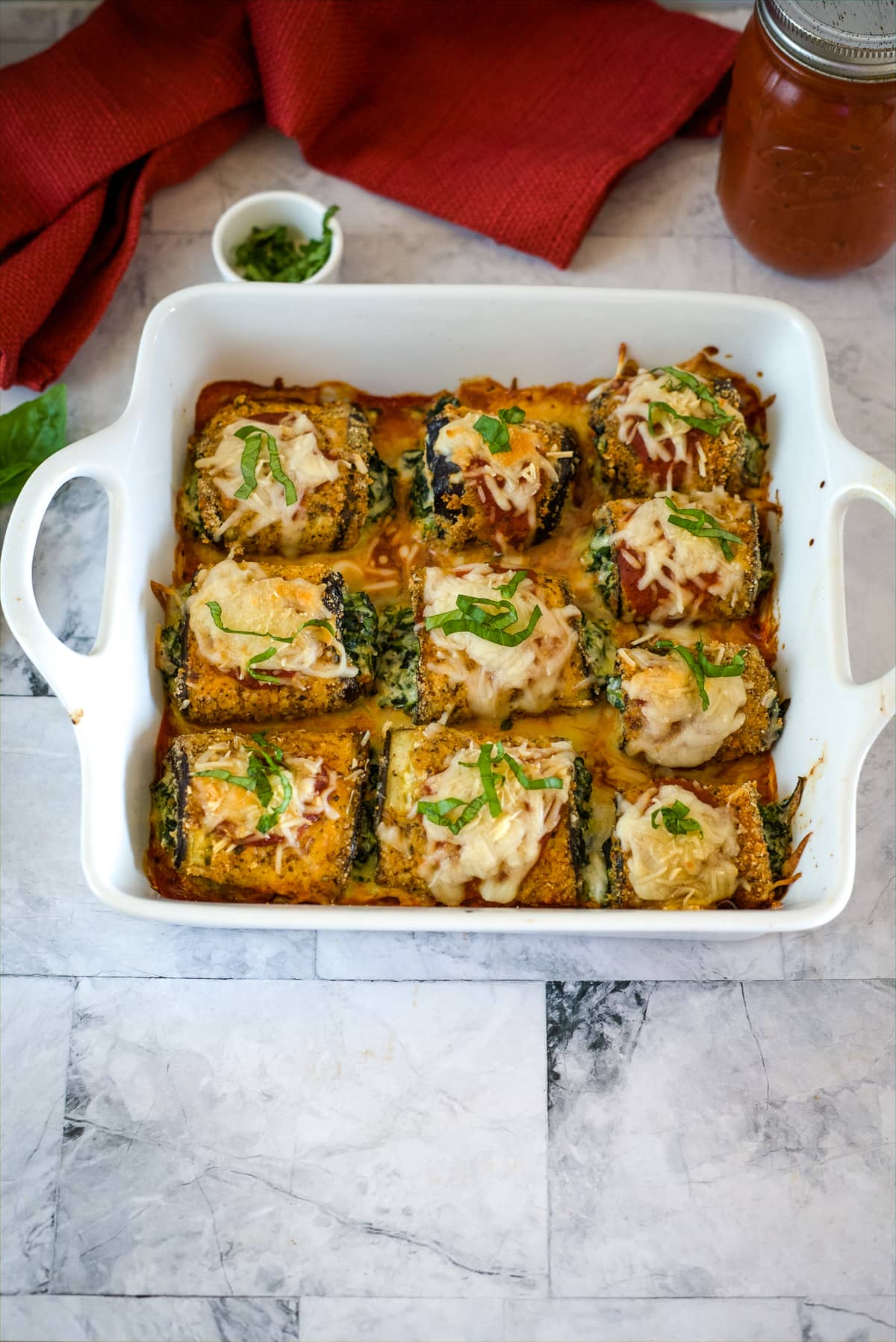 eggplant rollatini in dish