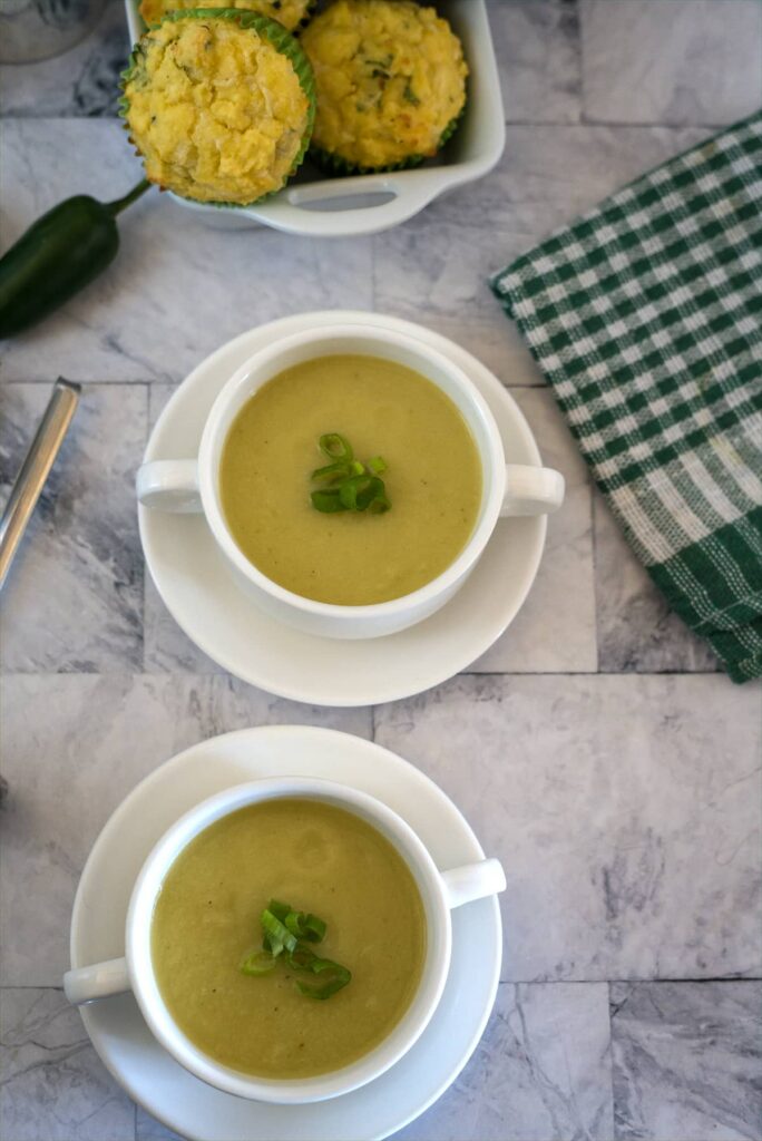 chayote soup with bread rolls
