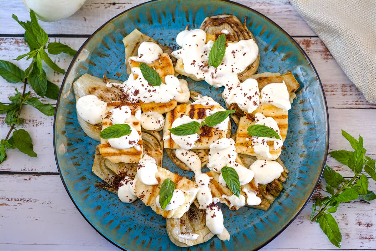grilled fennel halloumi