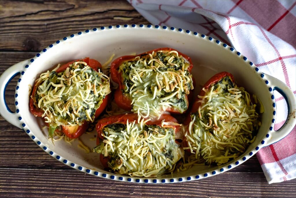 stuffed peppers with spinach and cheese