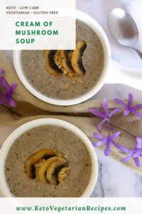 bowls of creamy mushroom soup