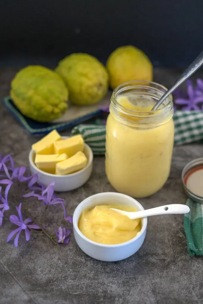 lemon curd in a jar