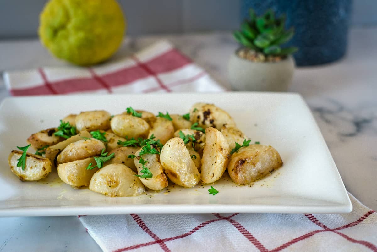 Roasted Baby Turnips with Lemon & Mustard - Keto & Low Carb Vegetarian Recipes