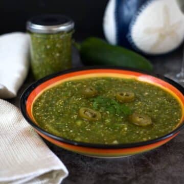 salsa verde in a bowl