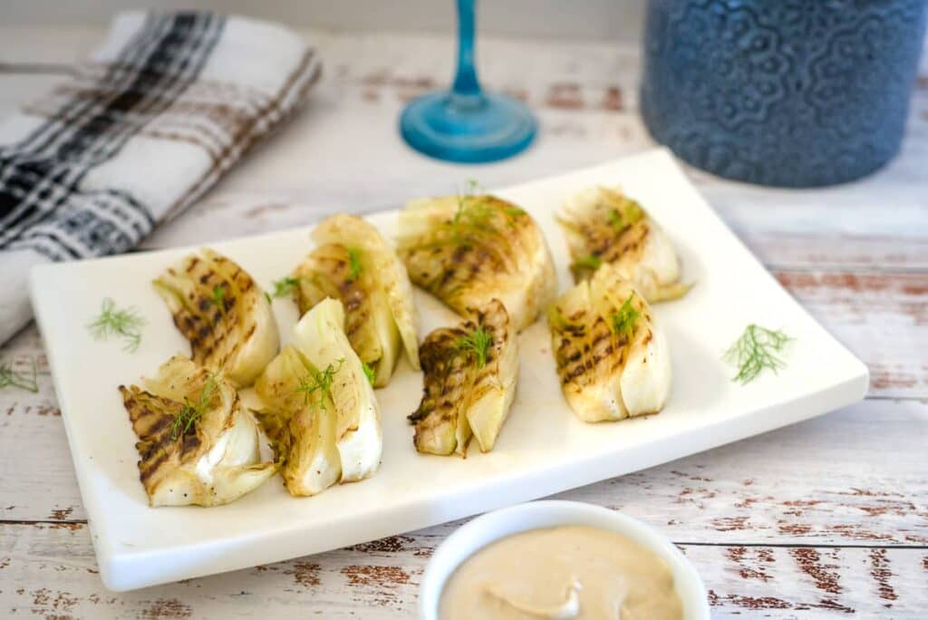 Fennel wedges on a plate