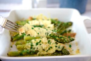 roasted asparagus with cheese