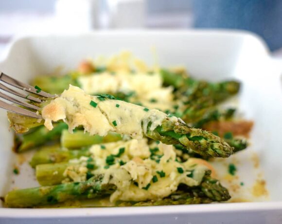 roasted asparagus with cheese