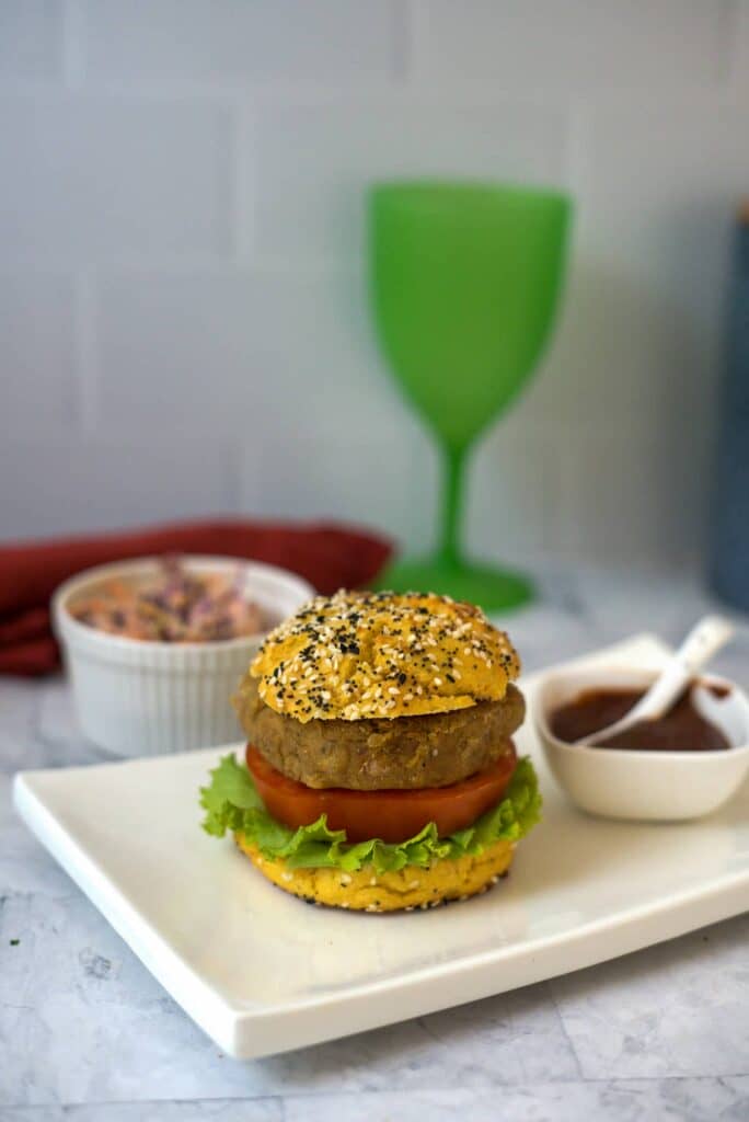 eggplant burgers in a bun.