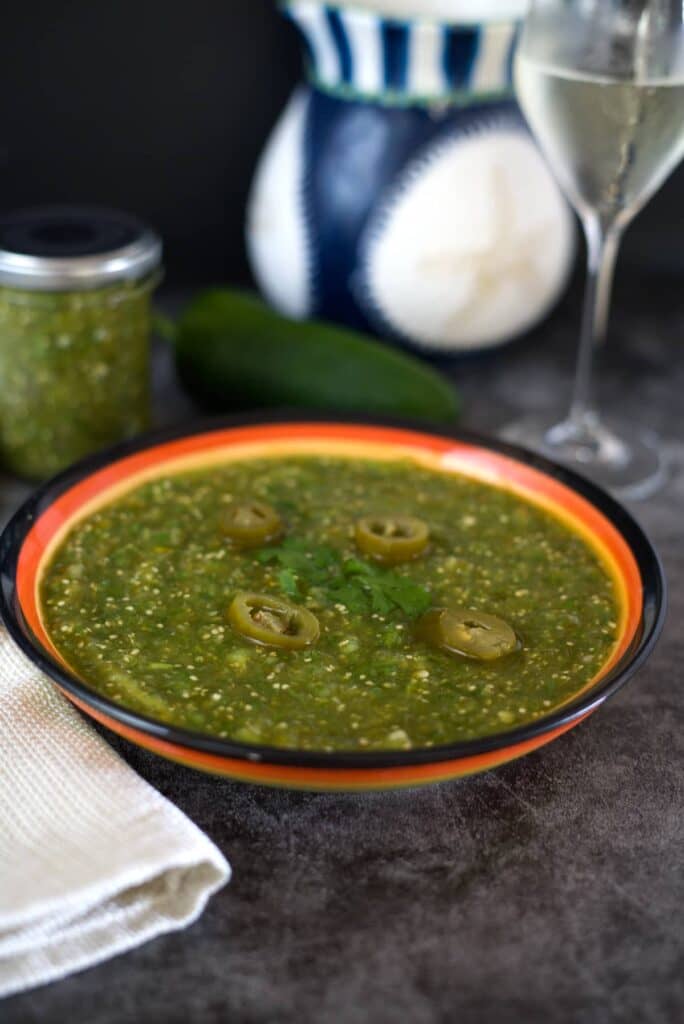 salsa verde in a bowl