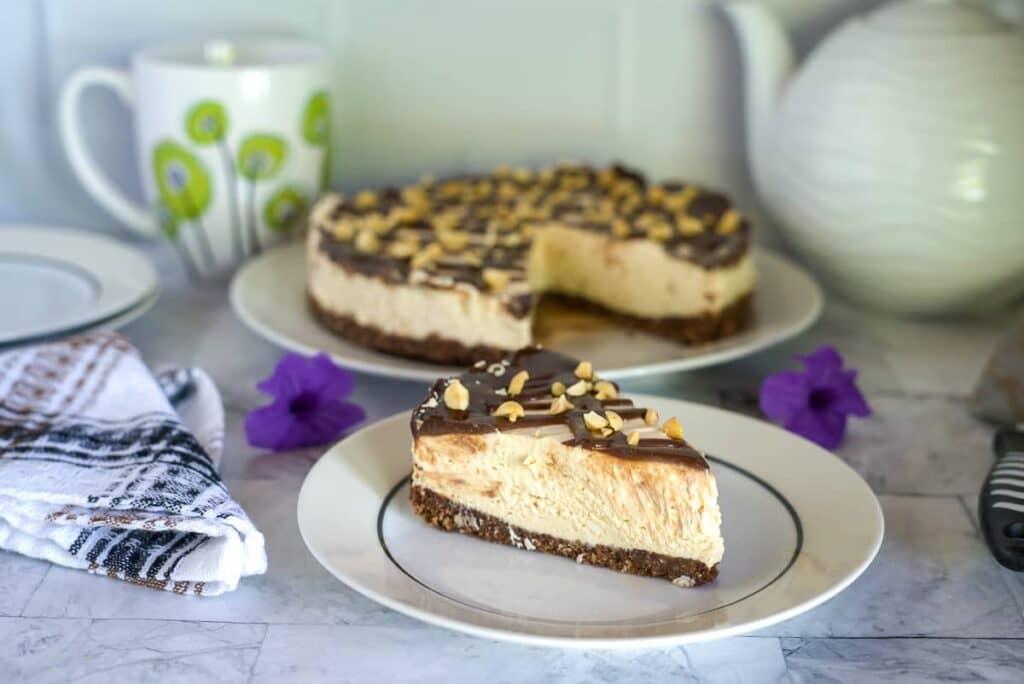 peanut butter cheesecake slice