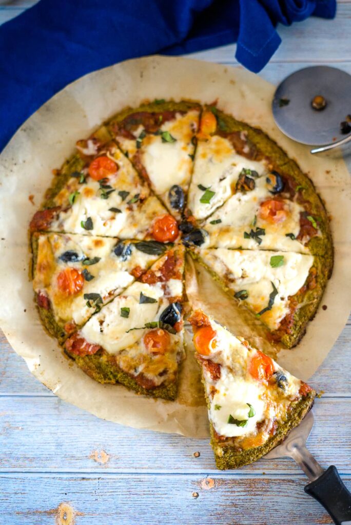 broccoli pizza crust with toppings