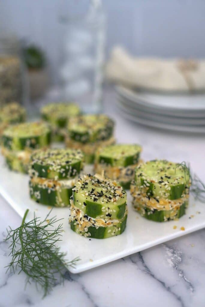 cucumber bites made into a sandwich