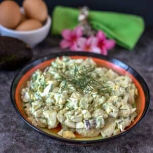 avocado egg salad in a bowl