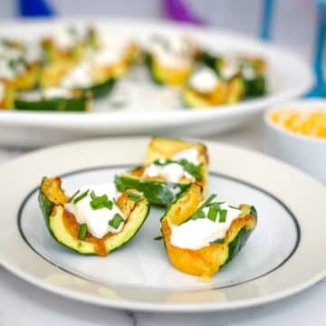 loaded zucchini skins on a plate