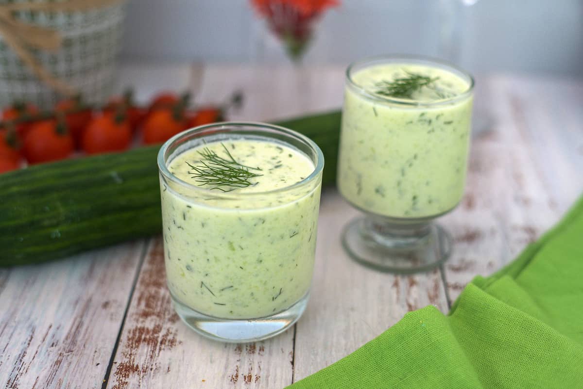 Cold Cucumber Dill Soup - Keto & Low Carb Vegetarian Recipes
