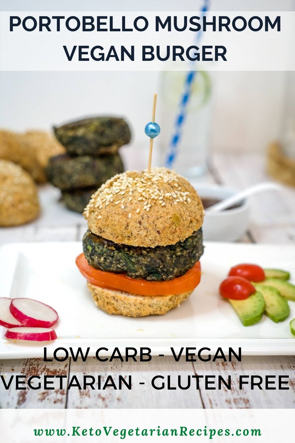 Keto Portobello Mushroom Burger - Keto & Low Carb Vegetarian Recipes