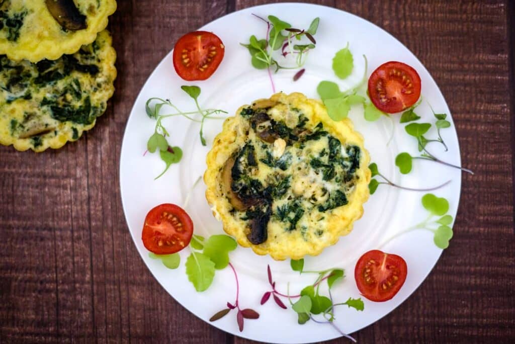 spinach mushroom quiche