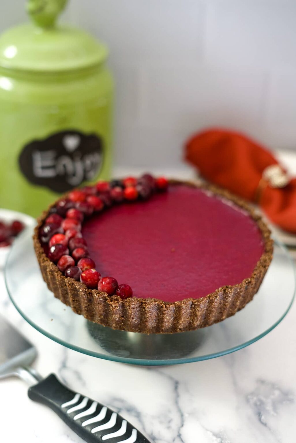 Low Carb Vegan Cranberry Tart - Keto Low Carb Vegetarian Recipes