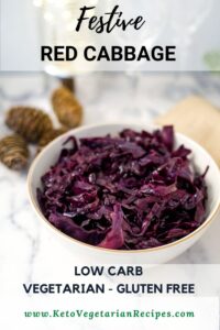 A bowl of festive red cabbage, a low carb and gluten free vegetarian dish.