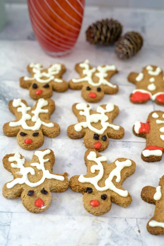 Keto Gingerbread Men & Reindeer Cookies