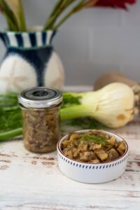 fennel jam in jar and saucer