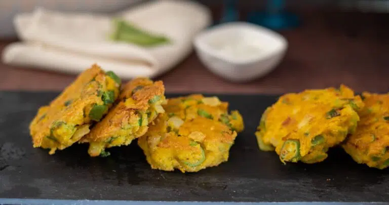 spicy okra fritters