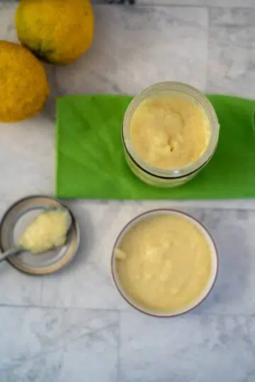 vegan lemon curd in dishes