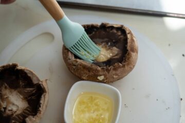 brush mushrooms with oil