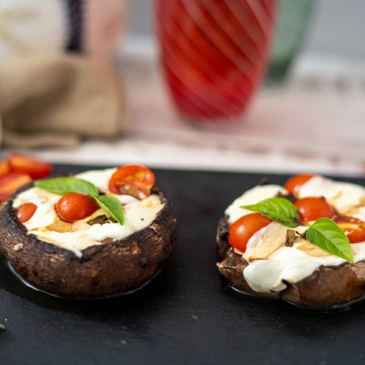 Caprese Stuffed Portobello Mushrooms - Keto & Low Carb Vegetarian Recipes