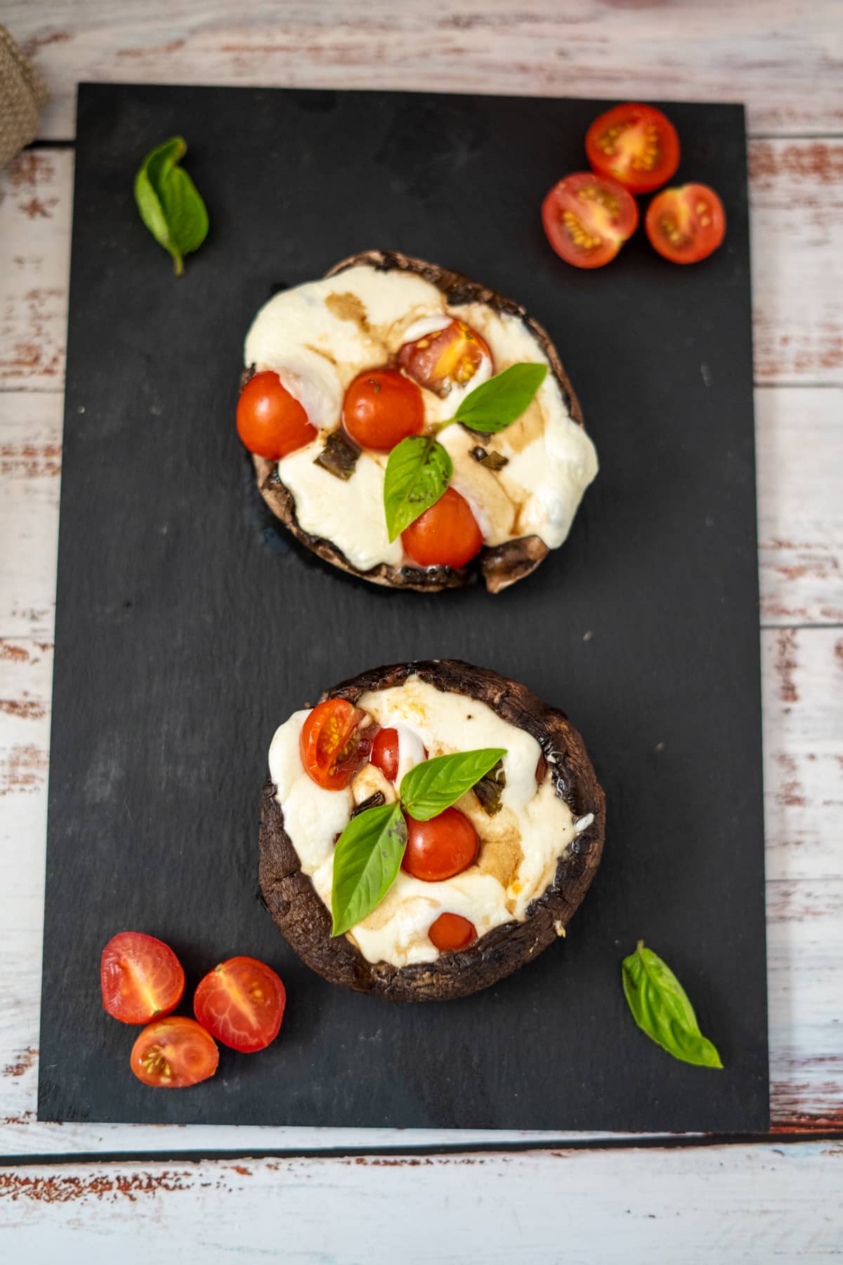 keto caprese mushrooms