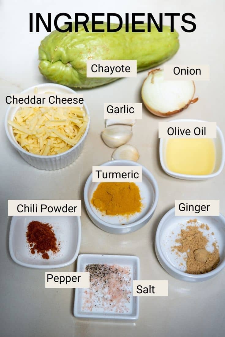 stuffed chayote ingredients