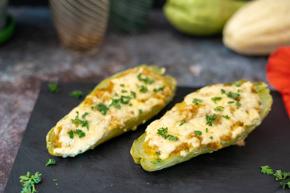 stuffed chayote with cheese