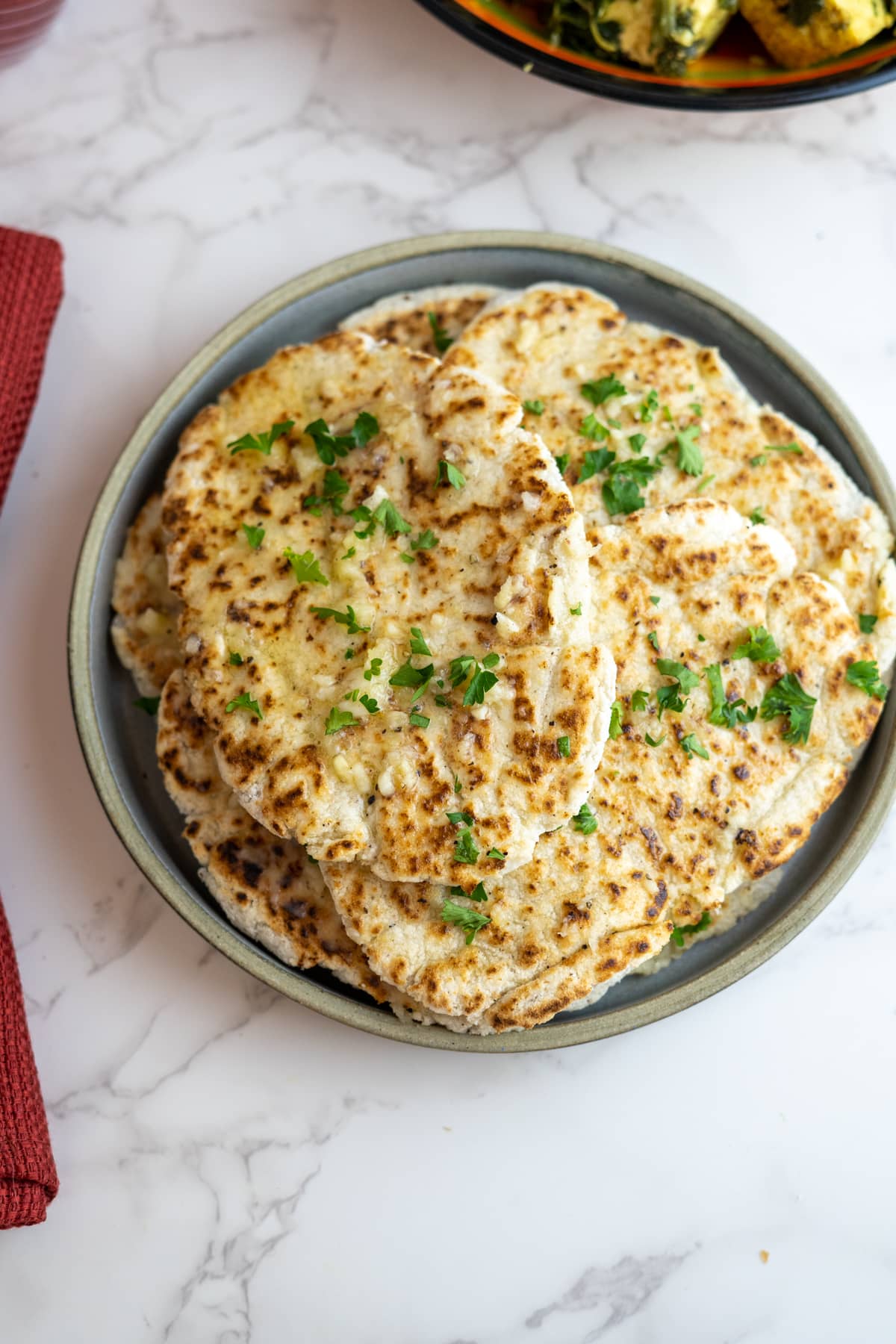 keto naan bread with garlic